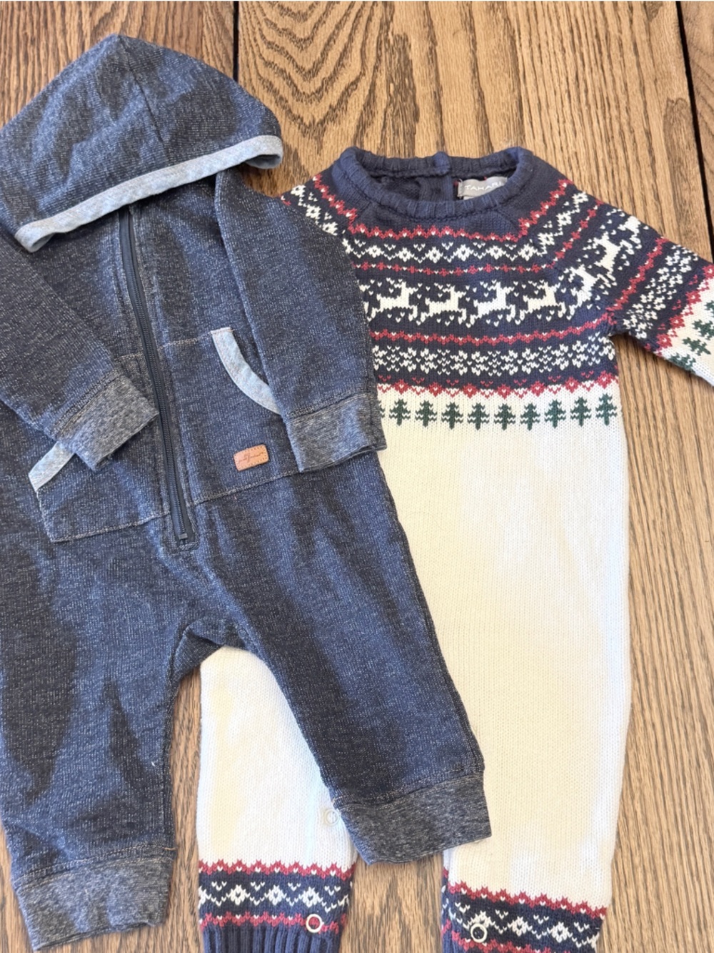 7 For All Mankind Romper and Tahari Fair Isle Knit One-Piece Set 0-6 mo BBB